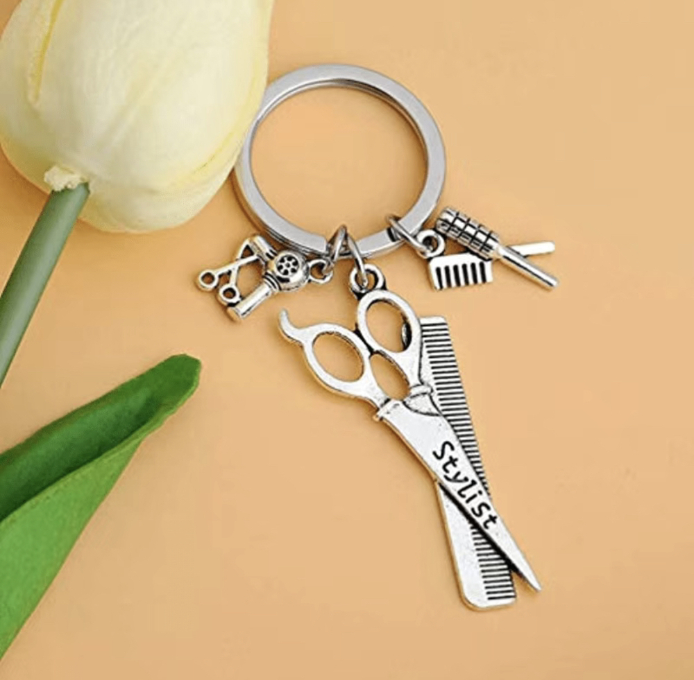 3/$25 Hair Stylist Scissors Comb Stainless Steel Keychain NEW